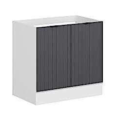 Alvinka Mutfak Modül Mbr_B Alt 2K 90Cm Evye Dolap Beyaz Antrasit Suntalam