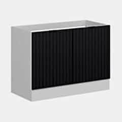 Alvinka Mutfak Modül Mbr_B Alt 2K 120Cm Evye Dolap Beyaz Antrasit Mdf