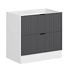 Alvinka Mutfak Modül Mbr_B Alt 2Ç 90Cm Evye Dolap Beyaz Antrasit Suntalam