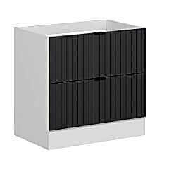 Alvinka Mutfak Modül Mbr_B Alt 2Ç 90Cm Evye Dolap Beyaz Antrasit Mdf