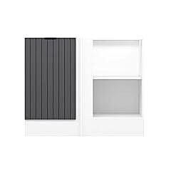 Alvinka Mutfak Modül Mbr_B Alt 1K1R 105Cm Köşe Dolap Beyaz Antrasit Mdf