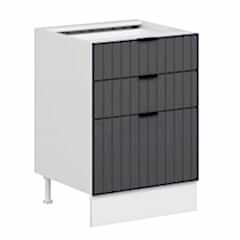 Alvinka Mutfak Modül Mbr_B Alt 3Ç1B2K Nray 60Cm Dolap Beyaz Antrasit Mdf