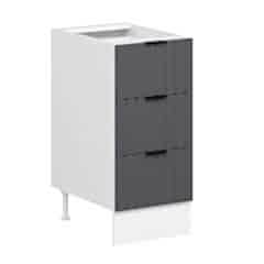 Alvinka Mutfak Modül Mbr_B Alt 3Ç Nray 40Cm Dolap Beyaz Antrasit Mdf