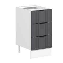 Alvinka Mutfak Modül Mbr_B Alt 3Ç Nray 45Cm Dolap Beyaz Antrasit Mdf