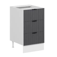 Alvinka Mutfak Modül Mbr_B Alt 3Ç Nray 50Cm Dolap Beyaz Antrasit Suntalam