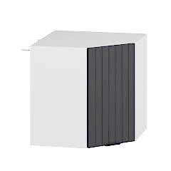 Alvinka Mutfak Modül Mbr_B Üst 1Dk1R 60-H60Cm Köşe Dolap Beyaz Antrasit Mdf