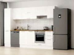 Alvinka 280X210 Cm Klasik Mebran Mutfak Dolabı Mb-E80B40S40-1 Mebran | Beyaz - Suntalam