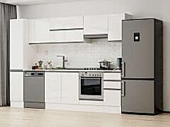 Alvinka 280X210 Cm High Gloss Mutfak Dolabı Mb-E80B40S40-1 High Gloss | Beyaz - Suntalam