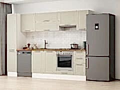 Alvinka 280X210 Cm Klasik Mebran Mutfak Dolabı Mb-E80B40S40-1 Mebran | Kumtaşı - Suntalam