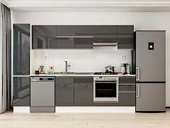 Alvinka 280X210 Cm High Gloss Mutfak Dolabı Mb-E80B40S40-1 High Gloss | Antrasit - Suntalam