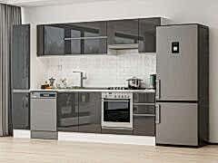 Alvinka 280X210 Cm High Gloss Mutfak Dolabı Mb-E80B40S40-1 High Gloss | Antrasit - Suntalam