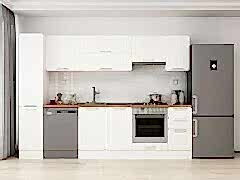 Alvinka 280X210 Cm Klasik Mebran Mutfak Dolabı Mb-E80B40S40-1 Mebran | Beyaz - Mdf