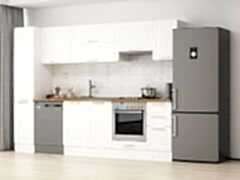 Alvinka 280X210 Cm Klasik Mebran Mutfak Dolabı Mb-E80B40S40-1 Mebran | Beyaz - Mdf