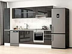 Alvinka 280X210 Cm High Gloss Mutfak Dolabı Mb-E80B40S40-1 High Gloss | Antrasit - Mdf