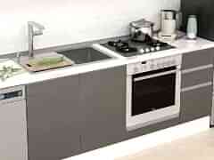 Alvinka 280X210 Cm High Gloss Mutfak Dolabı Mb-E80B40S40-1 High Gloss | Antrasit - Mdf