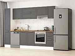 Alvinka 280X210 Cm Klasik Mebran Mutfak Dolabı Mb-E80B40S40-1 Mebran | Antrasit - Mdf