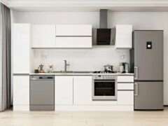 Alvinka 280X210 Cm High Gloss Mutfak Dolabı Mb-E80B40S40-2 High Gloss | Beyaz - Suntalam