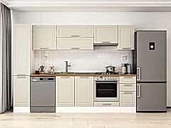 Alvinka 280X210 Cm Klasik Mebran Mutfak Dolabı Mb-E80B40S40-1 Mebran | Kumtaşı - Mdf