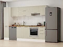 Alvinka 280X210 Cm Klasik Mebran Mutfak Dolabı Mb-E80B40S40-1 Mebran | Kumtaşı - Mdf