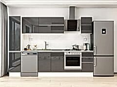 Alvinka 280X210 Cm High Gloss Mutfak Dolabı Mb-E80B40S40-2 High Gloss | Antrasit - Suntalam