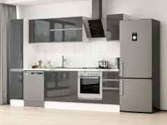 Alvinka 280X210 Cm High Gloss Mutfak Dolabı Mb-E80B40S40-2 High Gloss | Antrasit - Suntalam