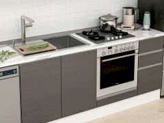 Alvinka 280X210 Cm High Gloss Mutfak Dolabı Mb-E80B40S40-2 High Gloss | Antrasit - Suntalam