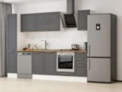 Alvinka 280X210 Cm Klasik Mebran Mutfak Dolabı Mb-E80B40S40-2 Mebran | Antrasit - Suntalam