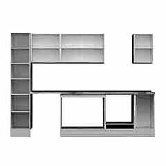 Alvinka 280X210 Cm High Gloss Mutfak Dolabı Mb-E80B40S40-3 High Gloss | Beyaz - Mdf