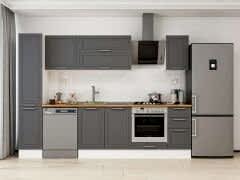 Alvinka 280X210 Cm Klasik Mebran Mutfak Dolabı Mb-E80B40S40-2 Mebran | Antrasit - Mdf