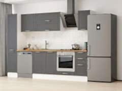 Alvinka 280X210 Cm Klasik Mebran Mutfak Dolabı Mb-E80B40S40-2 Mebran | Antrasit - Mdf