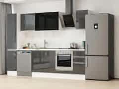 Alvinka 280X210 Cm High Gloss Mutfak Dolabı Mb-E80B40S40-3 High Gloss | Antrasit - Suntalam