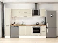 Alvinka 280X210 Cm Klasik Mebran Mutfak Dolabı Mb-E80B40S40-2 Mebran | Kumtaşı - Mdf