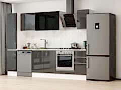 Alvinka 280X210 Cm High Gloss Mutfak Dolabı Mb-E80B40S40-3 High Gloss | Antrasit - Mdf