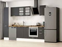 Alvinka 280X210 Cm Klasik Mebran Mutfak Dolabı Mb-E80B40S40-3 Mebran | Antrasit - Suntalam