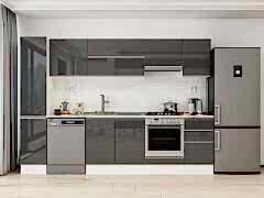 Alvinka 285X210 Cm High Gloss Mutfak Dolabı Mb-E80B40S45-1 High Gloss | Antrasit - Suntalam