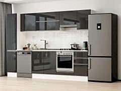 Alvinka 285X210 Cm High Gloss Mutfak Dolabı Mb-E80B40S45-1 High Gloss | Antrasit - Suntalam