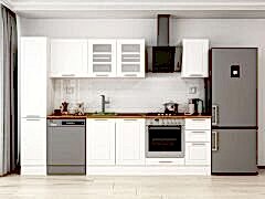 Alvinka 280X210 Cm Klasik Mebran Mutfak Dolabı Mb-E80B40S40-3 Mebran | Beyaz - Mdf