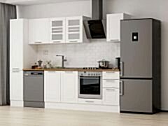 Alvinka 280X210 Cm Klasik Mebran Mutfak Dolabı Mb-E80B40S40-3 Mebran | Beyaz - Mdf