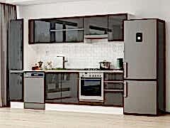 Alvinka 285X210 Cm High Gloss Mutfak Dolabı Mb-E80B40S45-1 High Gloss | Antrasit - Mdf