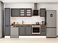 Alvinka 280X210 Cm Klasik Mebran Mutfak Dolabı Mb-E80B40S40-3 Mebran | Antrasit - Mdf