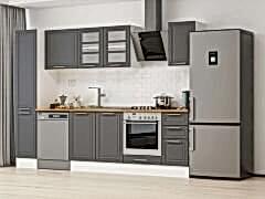 Alvinka 280X210 Cm Klasik Mebran Mutfak Dolabı Mb-E80B40S40-3 Mebran | Antrasit - Mdf