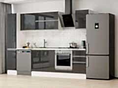 Alvinka 285X210 Cm High Gloss Mutfak Dolabı Mb-E80B40S45-2 High Gloss | Antrasit - Suntalam