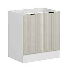 Alvinka Mutfak Modül Mbr_B Alt 2K 80Cm Evye Dolap Beyaz Kumtaşı Suntalam