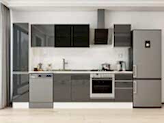 Alvinka 285X210 Cm High Gloss Mutfak Dolabı Mb-E80B40S45-3 High Gloss | Antrasit - Suntalam