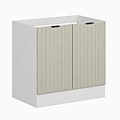 Alvinka Mutfak Modül Mbr_B Alt 2K 90Cm Evye Dolap Beyaz Kumtaşı Mdf