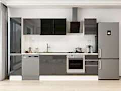 Alvinka 285X210 Cm High Gloss Mutfak Dolabı Mb-E80B40S45-3 High Gloss | Antrasit - Mdf