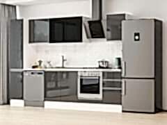 Alvinka 285X210 Cm High Gloss Mutfak Dolabı Mb-E80B40S45-3 High Gloss | Antrasit - Mdf