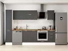 Alvinka 285x210 Cm Klasik Mebran Mutfak Dolabı Mb-E80B40S45-2 Mebran | Antrasit - Suntalam