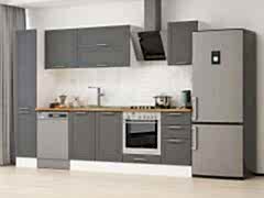 Alvinka 285x210 Cm Klasik Mebran Mutfak Dolabı Mb-E80B40S45-2 Mebran | Antrasit - Suntalam