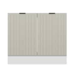 Alvinka Mutfak Modül Mbr_B Alt 2K 100Cm Evye Dolap Beyaz Kumtaşı Mdf